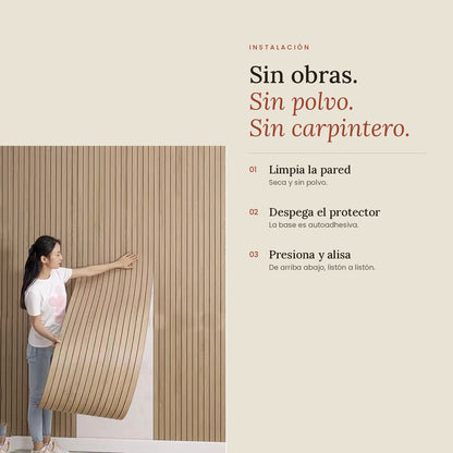 Papel Adhesivo Efecto Listones de Madera | 6 Tonos