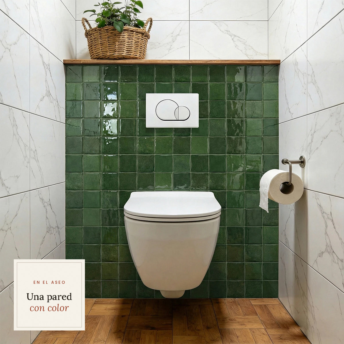 Azulejo Adhesivo Efecto Zellige Verde | Relieve 3D