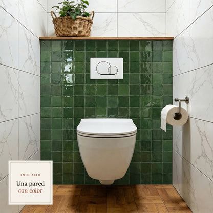 Azulejo Adhesivo Efecto Zellige Verde | Relieve 3D