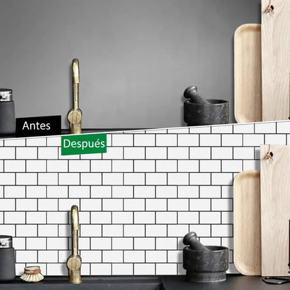 Panel de pared adhesivo 3D Estilo Metro Impermeable | Revestimiento Decorativo para cocina y baño