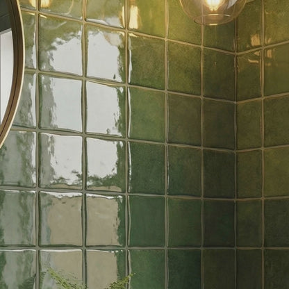 Azulejo Adhesivo Efecto Zellige Verde | Relieve 3D